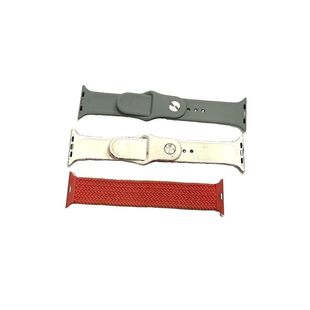 Lot of 3 Smartwatch Bands 42/44/45mm gray, pink & paisley (pink is stretchy)